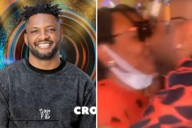 BBNaija 2021: Cross And His Mom Kiss On The Lips, After Seeing Eachother Again At The Finale (Video)