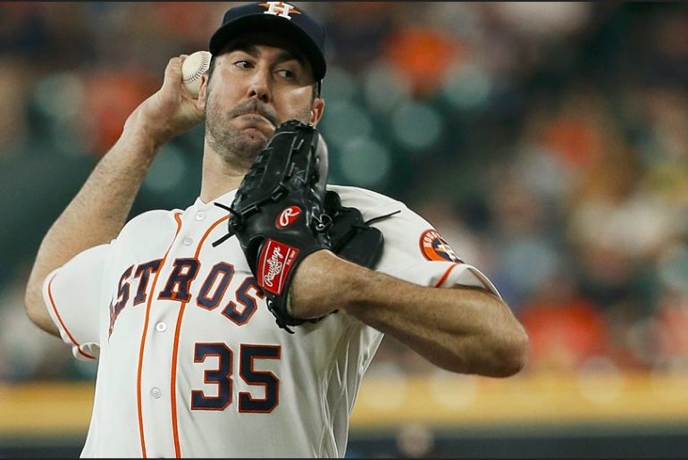 What is Justin Verlander's career win loss record? Where does Justin