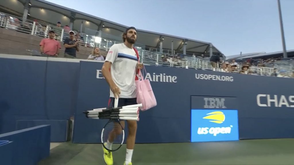 Reilly Opelka and his Pink Bag