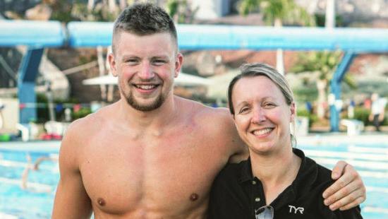 Melanie Marshall and Adam Peaty