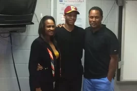 Amir Coffey and his parents