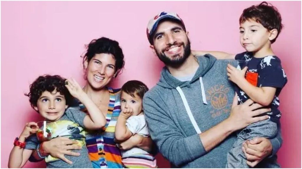 Ariel Helwani with his wife and three children