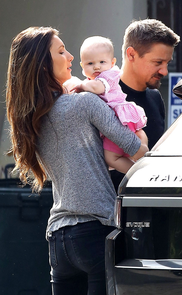 Jeremy Renner with his wife and daughter