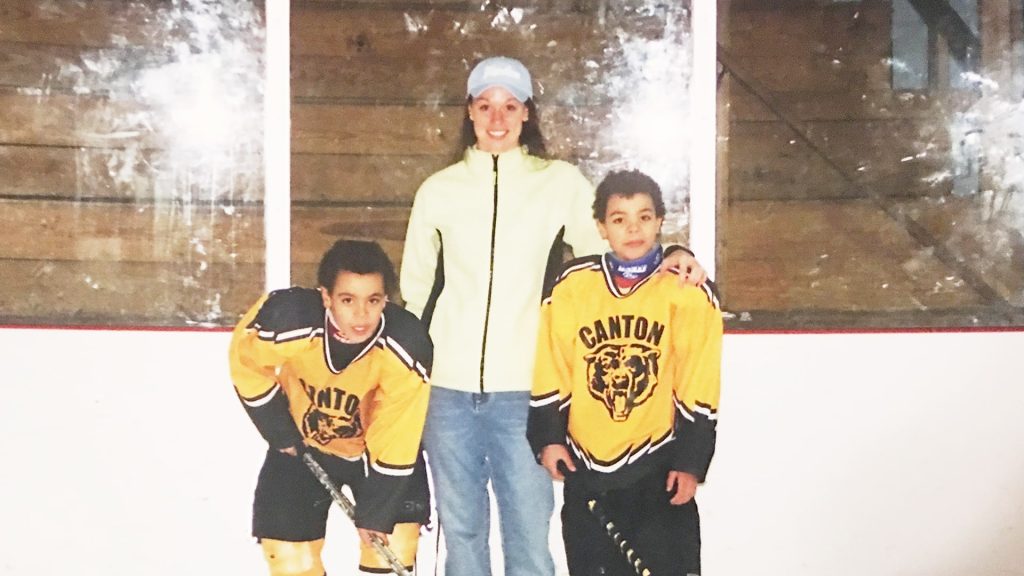 Jordan Greenway, James Greenway, and their mother Shannon Sullivan