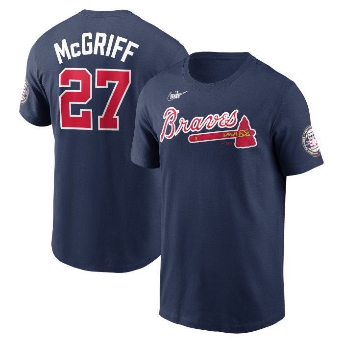 Men's Nike Fred McGriff Atlanta Braves Baseball Hall of Fame 2023 Induction  Name & Number T-Shirt